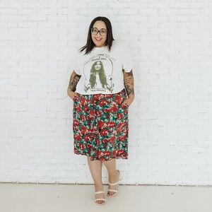 Anthropologie Miley Ruffled Midi Skirt Size XL